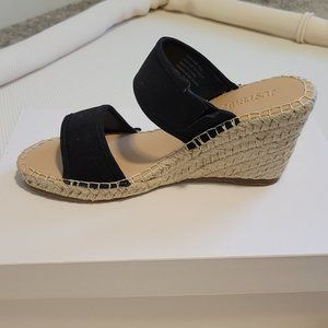 Black Strap Wedge Sandals